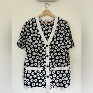 Marimekko Style Polka Dot Blouse